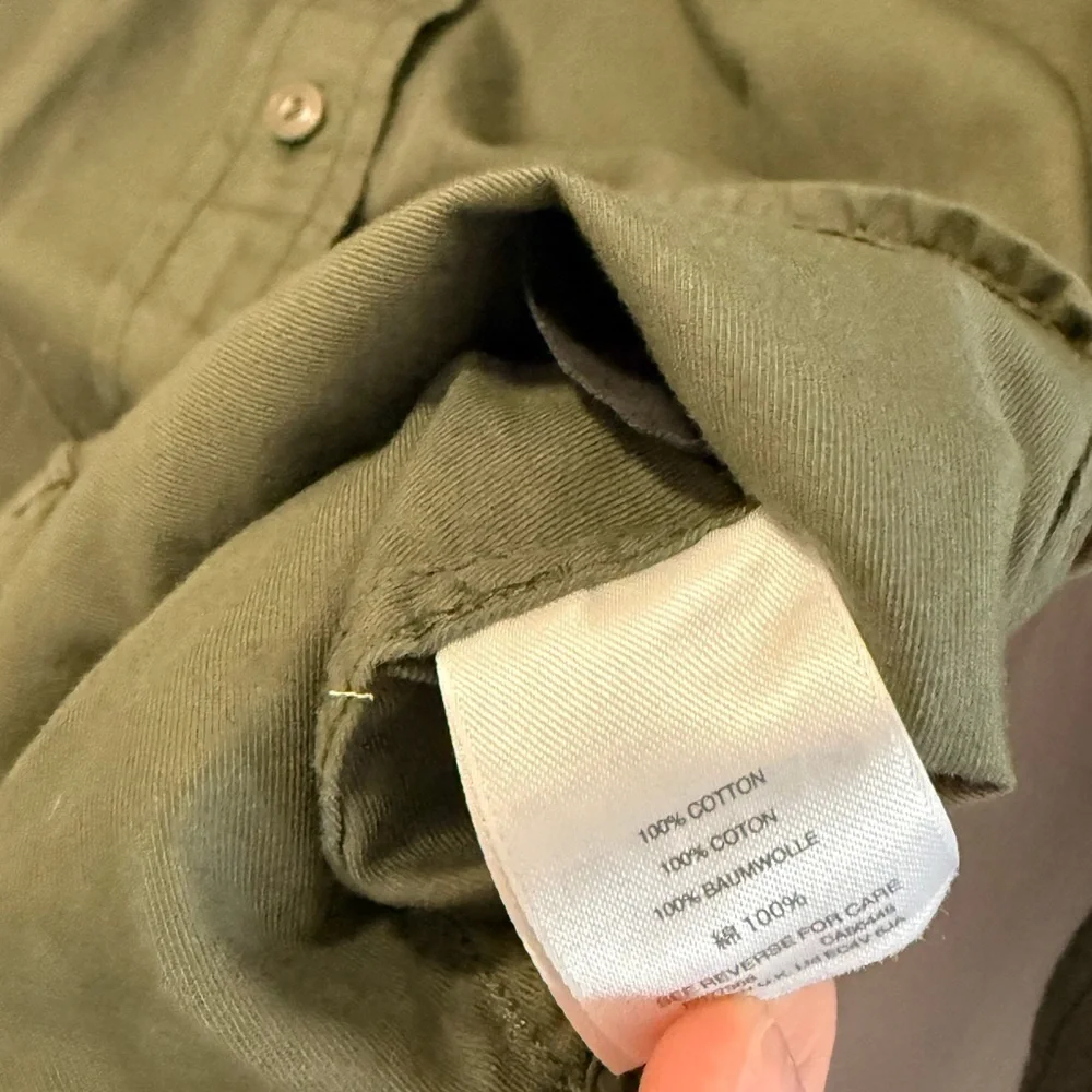 J. Crew Button Down Green Khaki XS Shirt